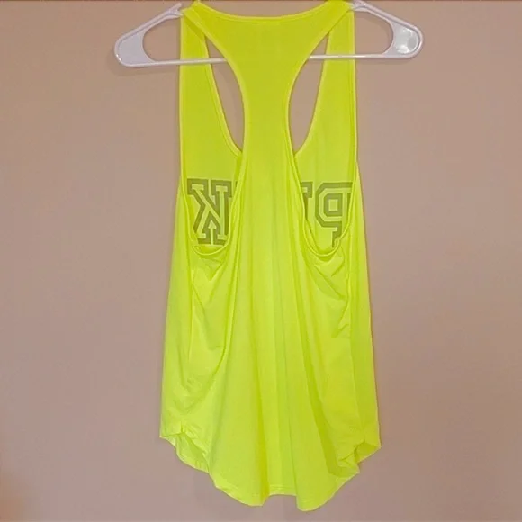 New PINK Victoria’s Secret neon yellow racer back tank top - Picture 2 of 4
